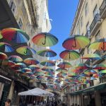 Rainbow Umbrellas at Lisbon, Portugal